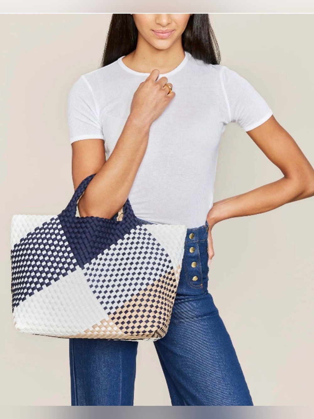 NAGHEDI
St. Barths Medium Graphic Geo Tote in Somerset